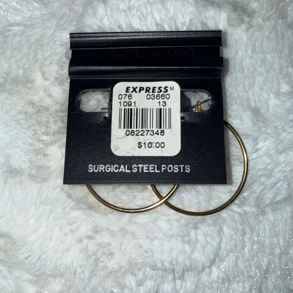 EXPRESS gold hoops surgical steel new! - Picture 4 of 4